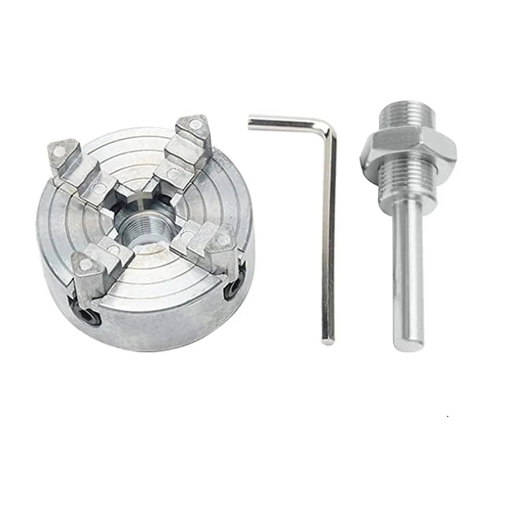 Zinc Alloy 3-Jaw 4-Jaw Chuck Connecting Rod Self Centering Wood Turning Chuck Optional Clamp Accessory for Mini Metal Lathe-WAYBIKER