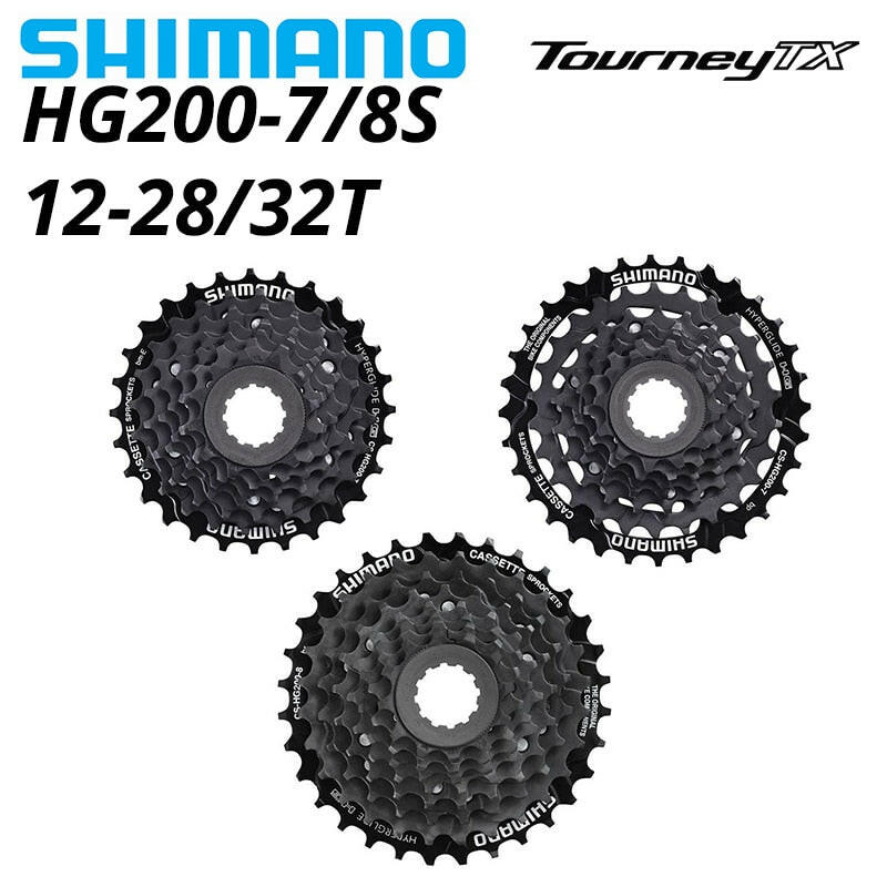 Shimano TOURNEY TX HG200 CS 7 8Speed Cassette Sprocket CS-HG200 7s 8S 8v 7v 12-28T 12-32T Mountain Bike MTB Chains 32T 28T-WAYBIKER