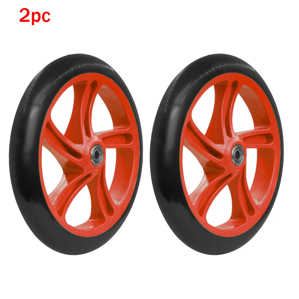 2pc Solid Wheels 200mm Adult Scooter for Razor and Adult Kick Scooters with ABEC 7 Bearings Wheels Replacement Scooter Wheel