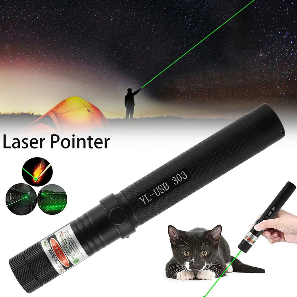 Green Laser Pointer- 301 High Powerful Tactics Laser Torch Continuous Line Red dot Laser Single Starry-WAYBIKER