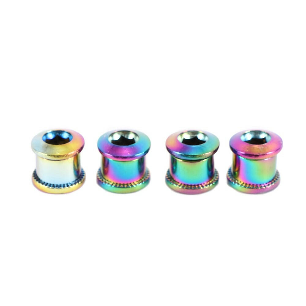 4Pcs Titanium plated Chainwheel Bicycle Crank MTB Road Bike Disc Plate Nail Screws Chainring Bolt Crankset Bolts-WAYBIKER