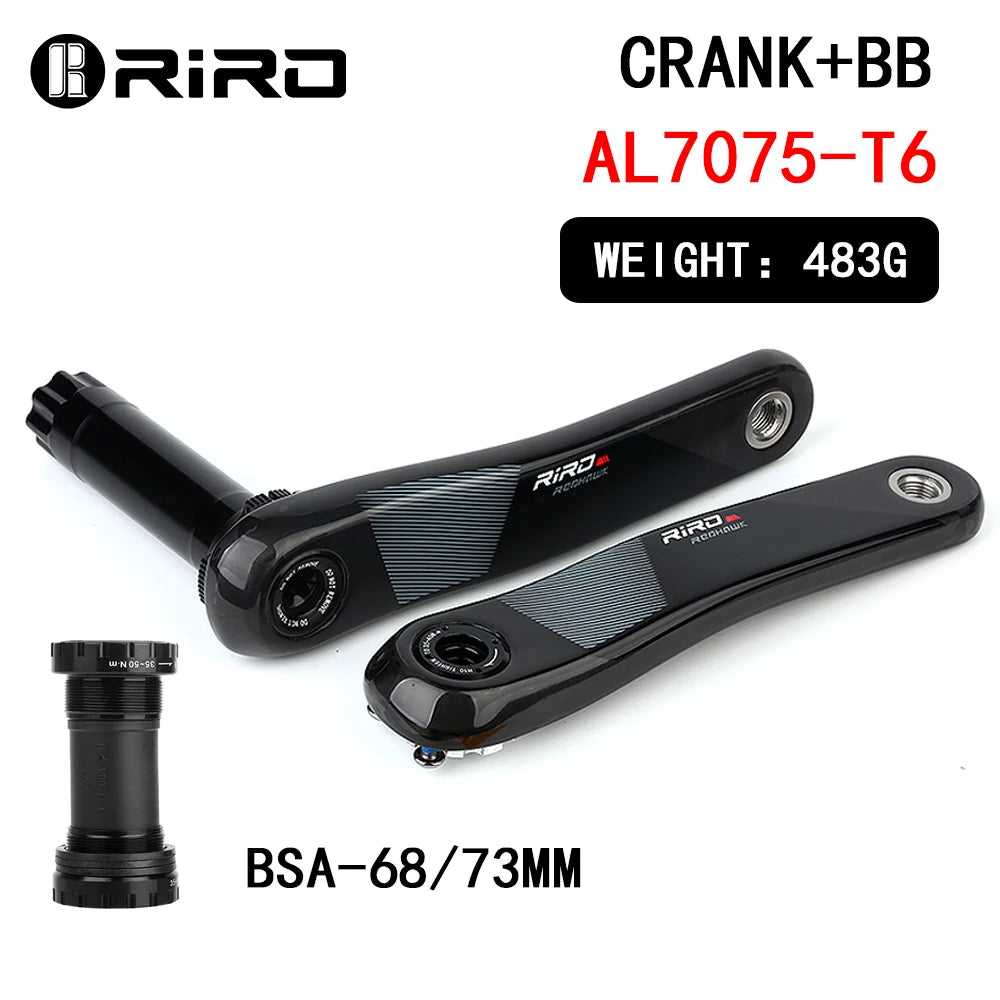 RIRO Carbon Fiber Crank Road Bike 11/12 Speed 50-34/53-39T Direct Mount Bicycle Crankset 170mm 46/48/50/52T Chainring Bike Parts