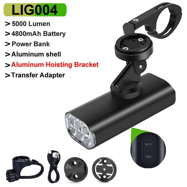 NEWBOLER 5000LM Intelligent inductio Bike Light MTB Front Lamp USB Rechargeable 6 LED 4800mAh Bicycle Light Waterproof Headlight-WAYBIKER