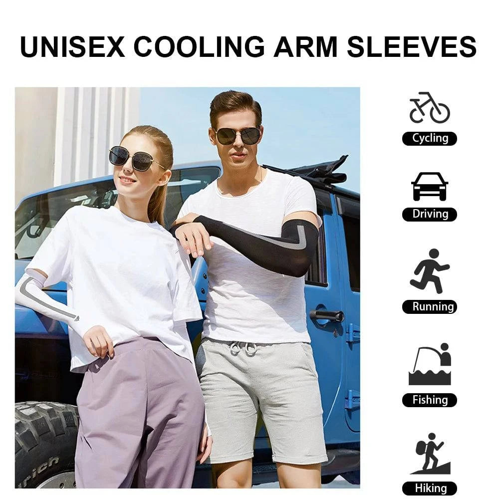 Outdoor Arm Sleeves UV Sun Protective Gloved Cooling Sleeves for Hiking Cycling Climbing Fishing Driving Sports Traveling-WAYBIKER