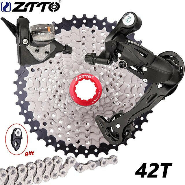 SUNSHINE MTB 11 Speed Groupset Bicycle K7 Cassette HG Hub Gear 11V Chain 1X11S Mountain Bike Shifter Rear Derailleur Long Cage-WAYBIKER