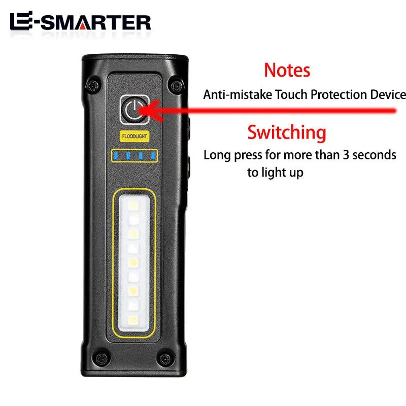 MINI Portable Rechargeable LED Flashlight Outdoor Emergency Service Lamp with Magnetic Powerful Long Range Flashligt for Fishing-WAYBIKER