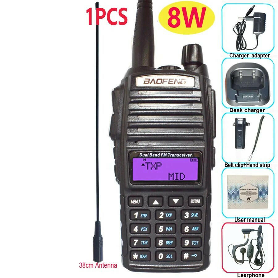 Professional Walkie Talkie UV82 FM Baofeng UV 82 8W Ham Radio Station VHF UHF Transceiver Hunting Radios Amateur Comunicador-WAYBIKER
