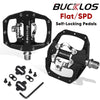 2023 New BUCKLOS Mountain Bike Pedals PD-M680 Dual Function Flat&Lock Pedals Fit Shimano SPD 9/16'' Aluminum MTB Pedal Bike Part-WAYBIKER