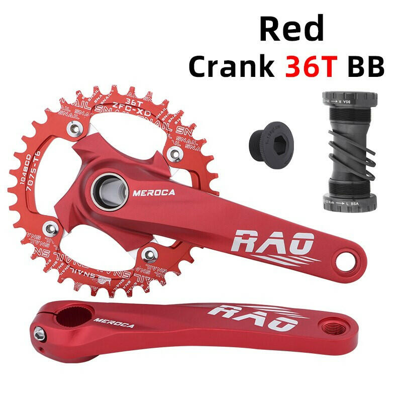 MEROCA Bicycle Crankset 170mm Forging Crank Narrow Wide teeth 104BCD Chainring 32/34/36/38T Chain Wheel For MTB bike crankset-WAYBIKER