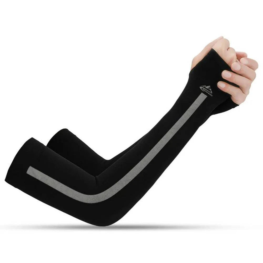 Outdoor Arm Sleeves UV Sun Protective Gloved Cooling Sleeves for Hiking Cycling Climbing Fishing Driving Sports Traveling-WAYBIKER