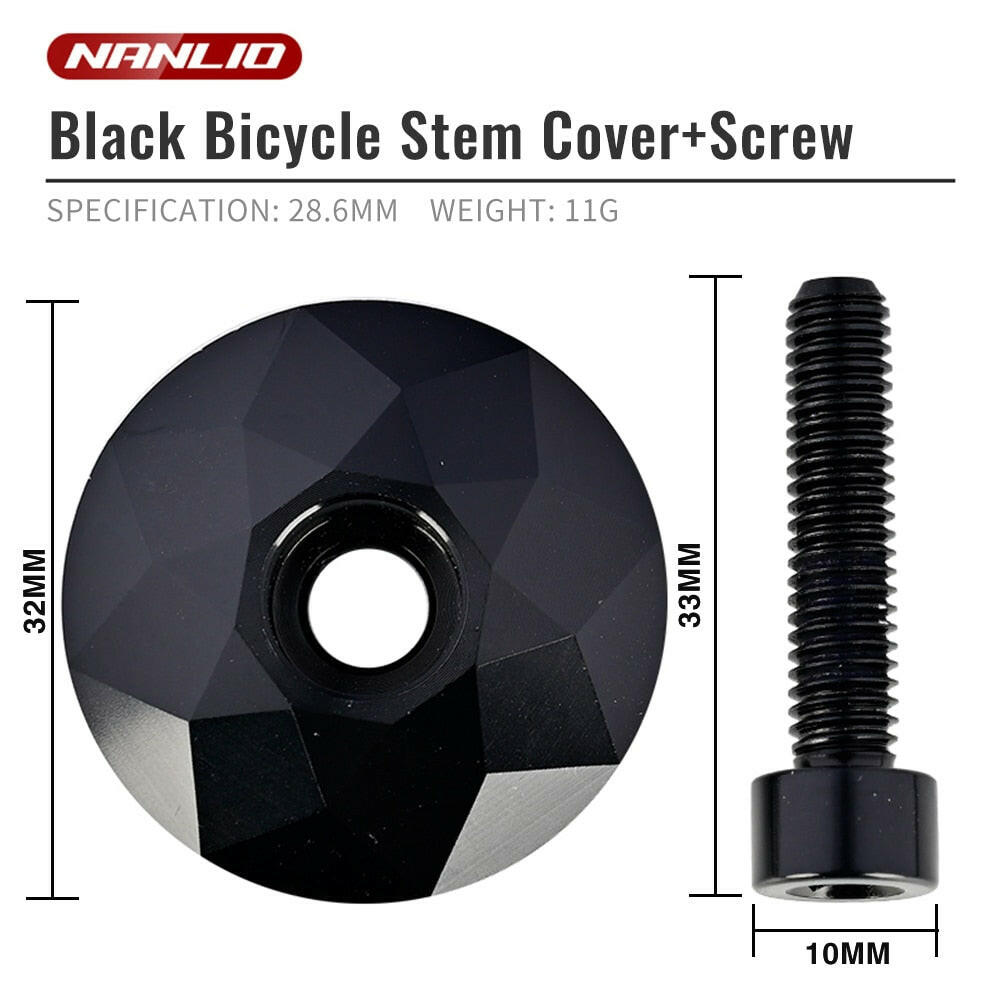 Nanlio 1-1/8" Portable Bicycle headset cover Gasoline Bicycle Cap Bar Headphone Top Cover with Screws for 28.6mm Fork Head Tube-WAYBIKER