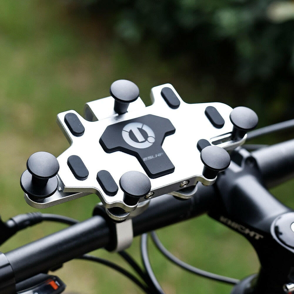 ESLNF Bike Cellphone Holder Aluminum Alloy Bike Mobile Phone Holder Bracket 360°Adjustable Installation Cycling Accessories-WAYBIKER