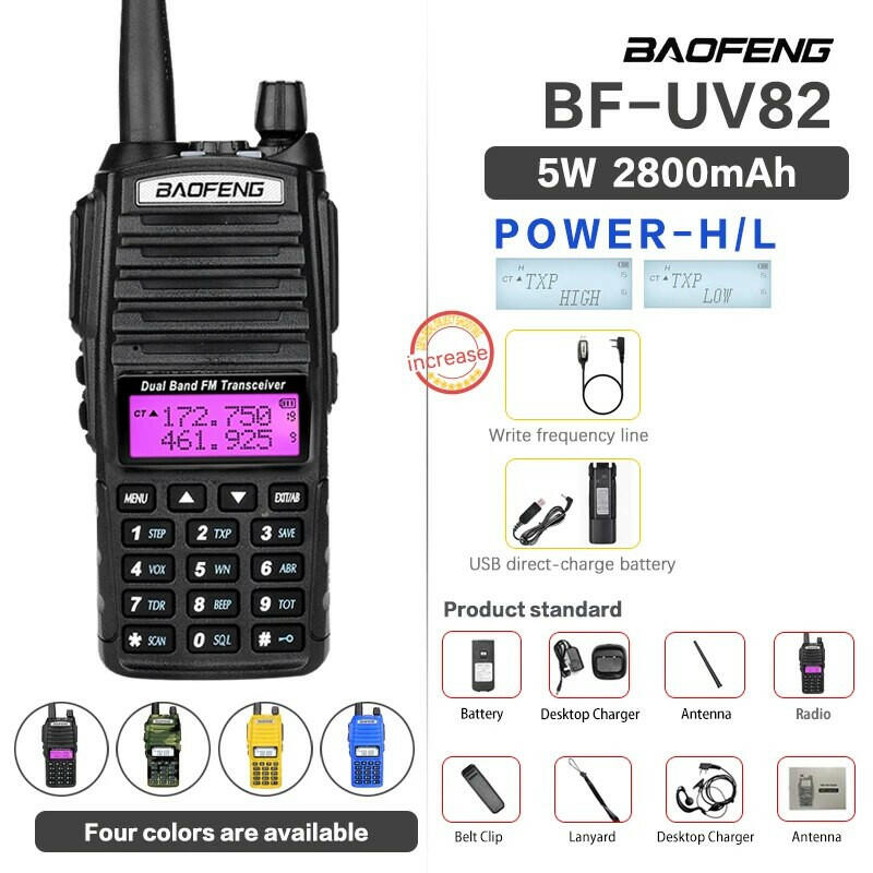Optional 5W 8W Baofeng UV-82 Walkie Talkie 10 km Baofeng uv5r walkie-talkie hunting Radio uv 82 Baofeng UV-9R UV-5R UV-8HX UV-XR-WAYBIKER