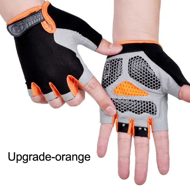 Anti Slip Shock Breathable Half Finger Gloves Breathable Cycling Gloves Fitness Gym Bodybuilding Crossfit Exercise Sports Gloves-WAYBIKER