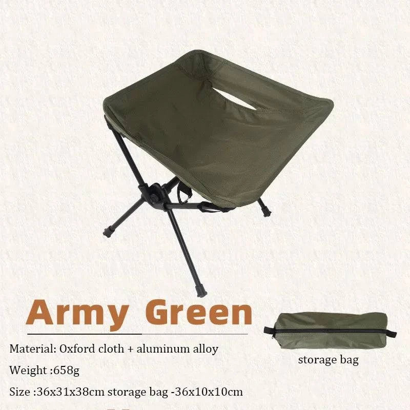 Outdoor Camping Moon Chair Foldable Stool Portable Ultra Light Aluminum Alloy Fishing Stool Travel Barbecue Leisure Stool-WAYBIKER