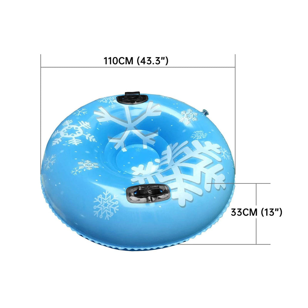Inflatable Snow Tube Ski Ring PVC Sledding Tube Foldable Thicken Snow Tubing Cold-resistant Winter Snow Tube with Handle-WAYBIKER