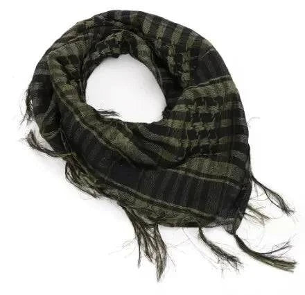 Arab Square Scarf Muslim Shawl Plaid Stripe Printed Outdoor Scarf Wind and Sand Neck Cover-WAYBIKER