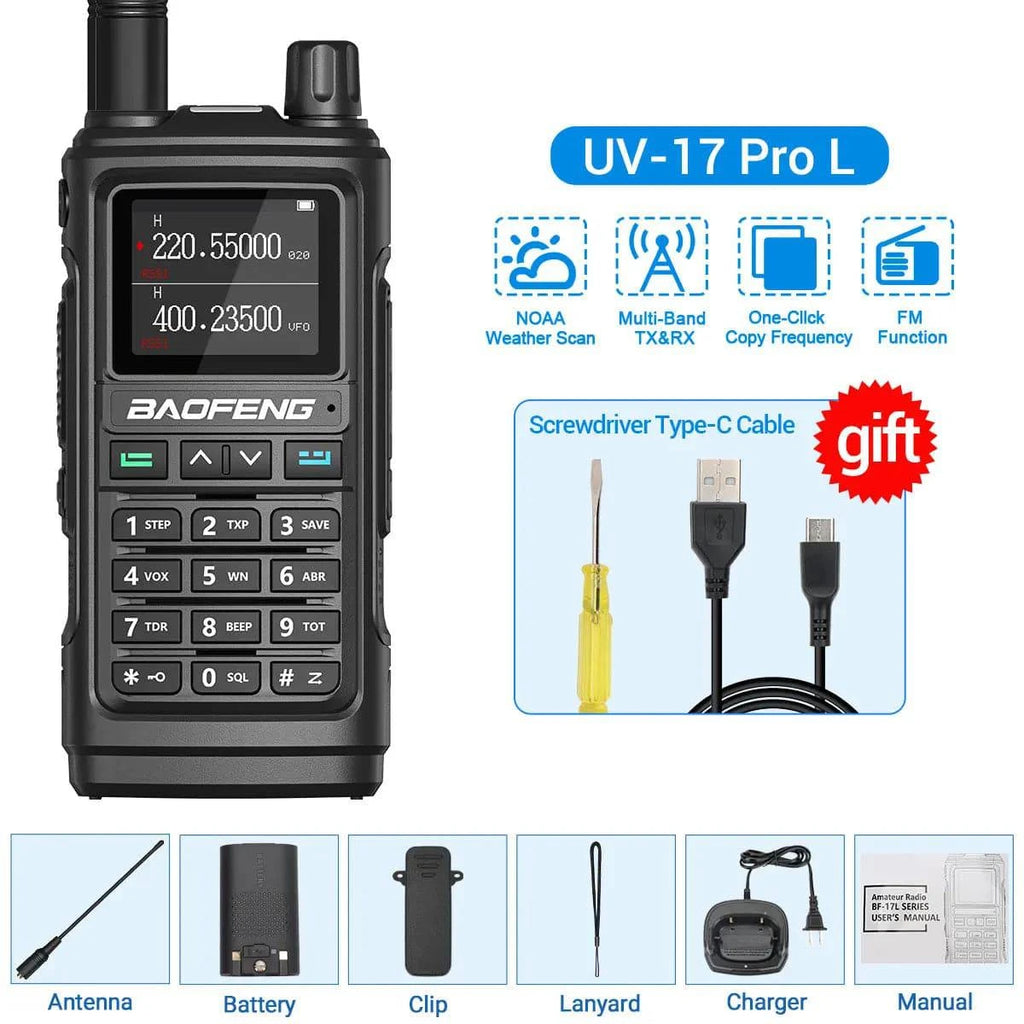 Baofeng UV-17 Pro V2 Walkie Talkie Wireless Copy Frequency 999CH Long Range Upgrade UV-5R K5 21 Pro Protable Two Way Ham Radio-WAYBIKER