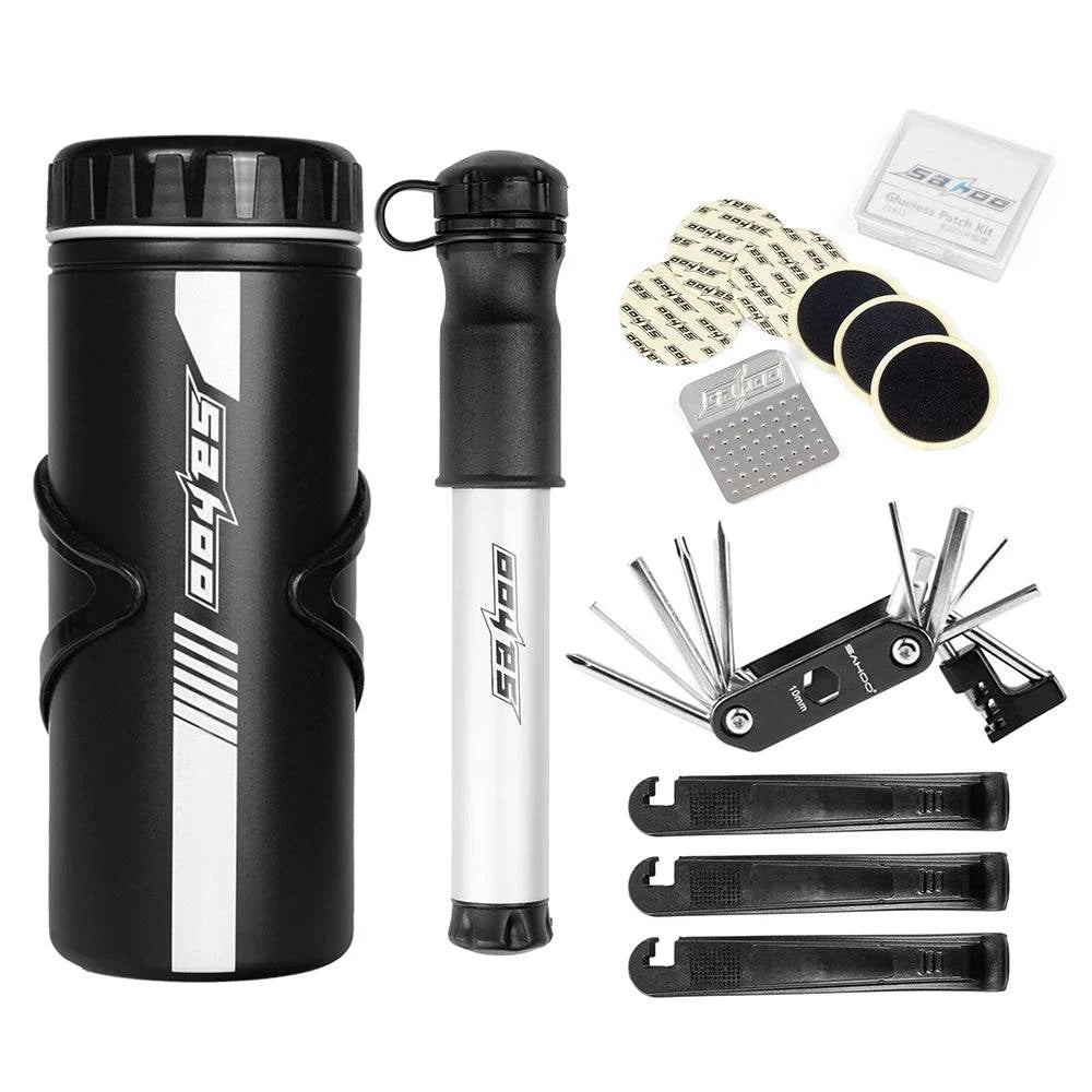 Bike Repair Tool Kits Bicycle Repair Set with Mini Pump 14 in 1 Multi Function Tool Kit 750ml Bike Tool Storage Bottle Case-WAYBIKER