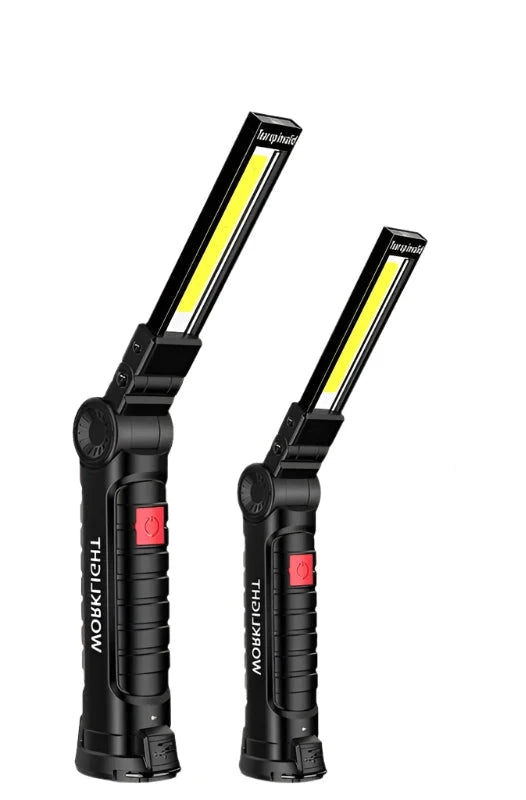 Portable LED Flashlight Built In Battery Multi Function 360° Folding Work LightMagnetic Lanterna Hanging Camping Working Torch-WAYBIKER