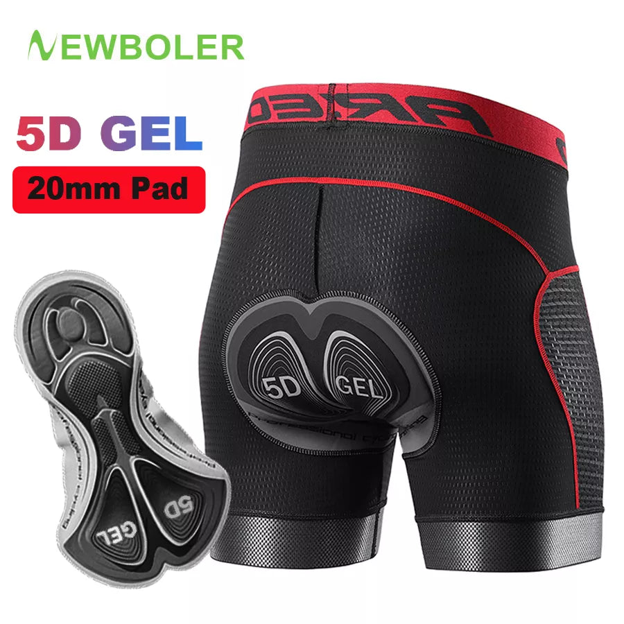 NEWBOLER Men's Cycling Shorts Women's Cycling Underwear 5D Gel Pad Shockproof Cycling Underpant MTB Biker Shorts 2021 Bicycle-WAYBIKER
