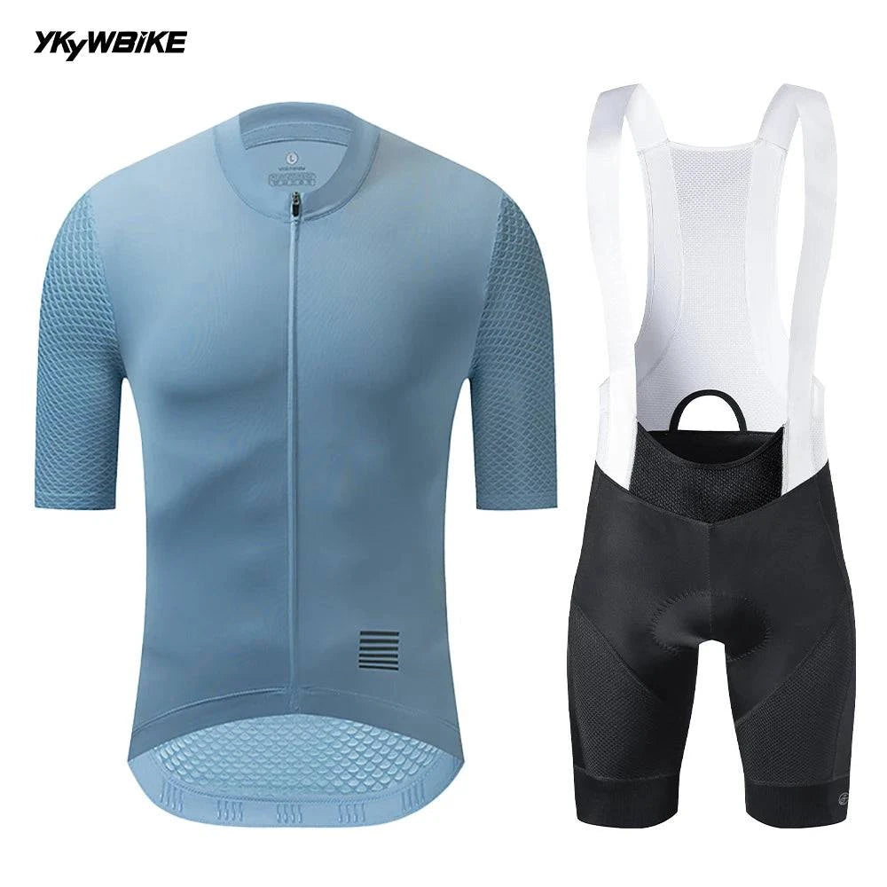 YKYWBIKE Men's Cycling Set Summer Cycling Jersey Kits Road Bike Clothes Bicycle Clothing Riding Maillot Cycling Clothing-WAYBIKER