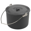8L Cooking Pot Large Capacity Camping Hanging Pot with Lid Outdoor Cookware for 8-10 Person Camping Hiking Fishing Climbing-WAYBIKER