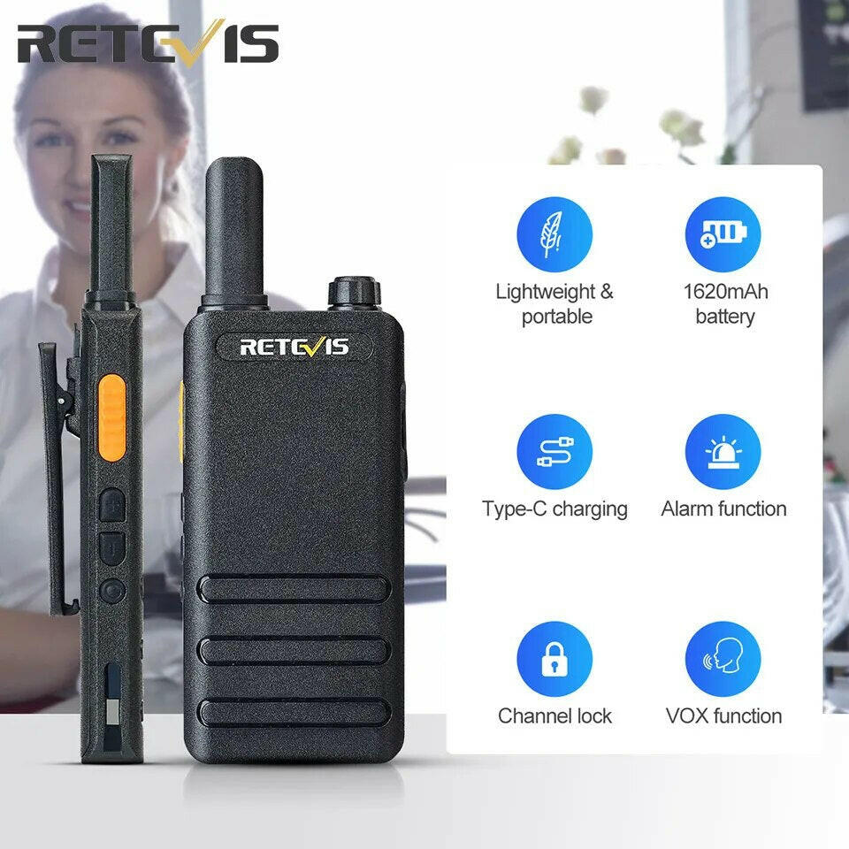 15mm Ultra-thin Mini Walkie Talkie Retevis RT622P Type C FRS 16CH Walkie-talkies PMR446 Profesional Portable Two-way Radio-WAYBIKER