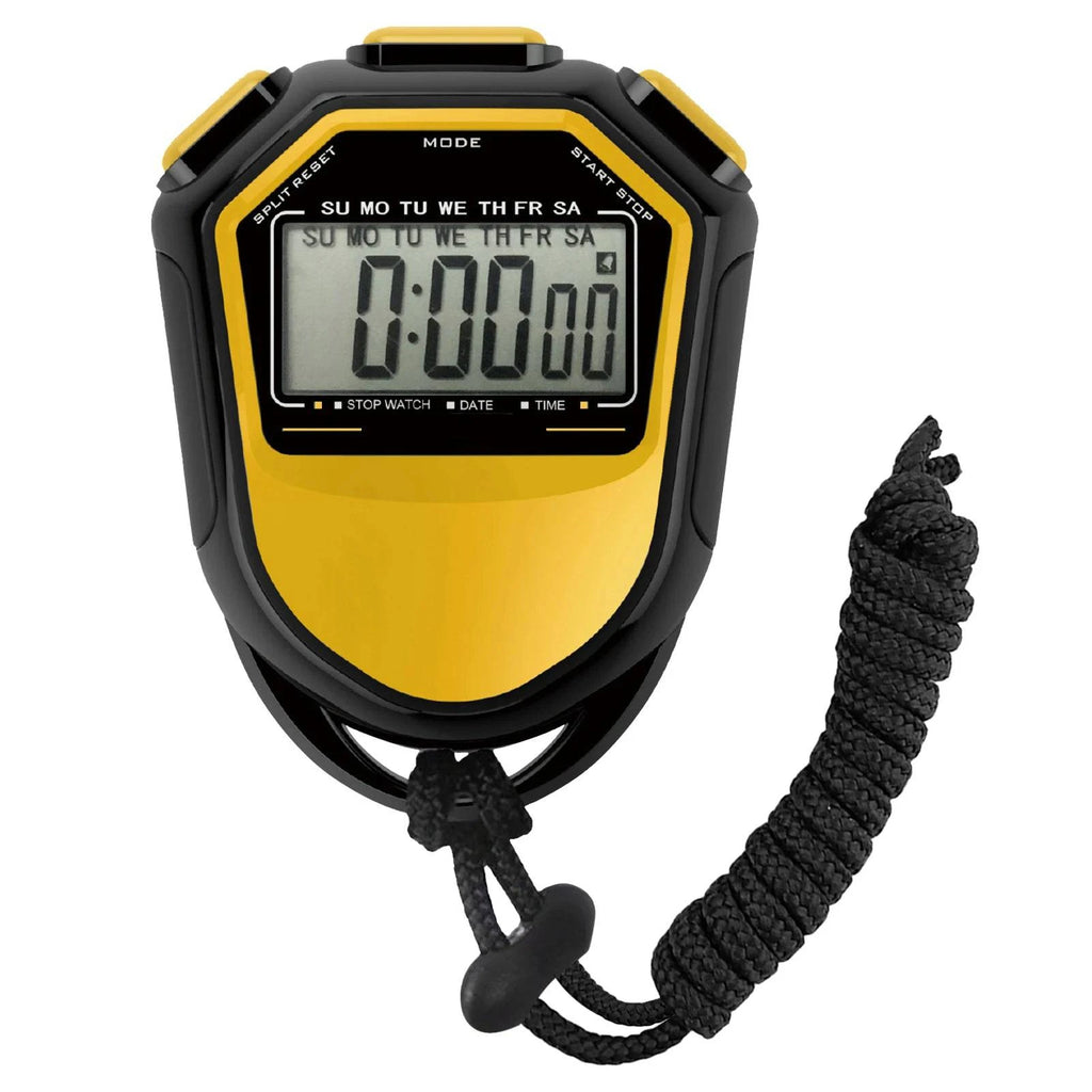 Waterproof Stopwatch Digital Handheld LCD Timer Chronograph Sports Counter with Strap for Swimming Running Football Training-WAYBIKER