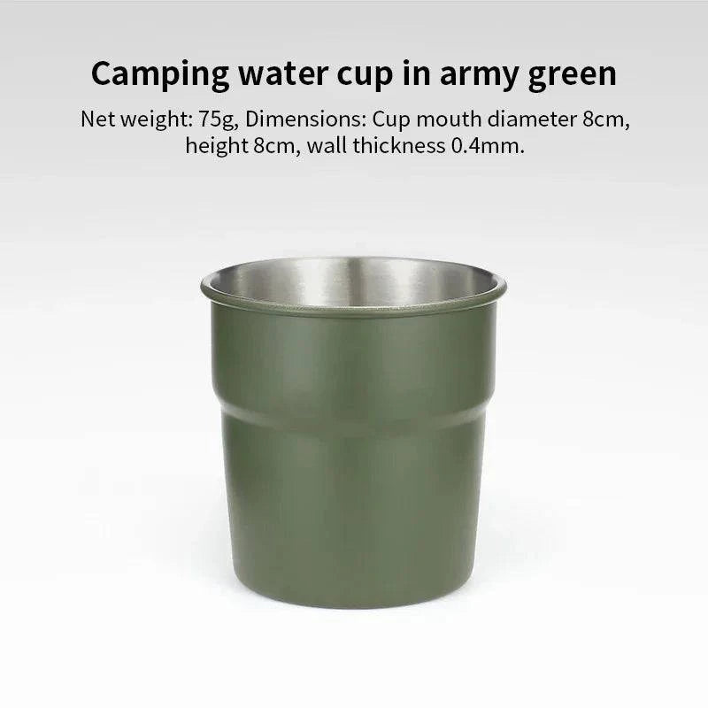 Beer Wine Cups Stackable Camping Cup Drinking Cup Stainless Steel Camping Mug with Storage Bag for Indoor Outdoor Travel-WAYBIKER
