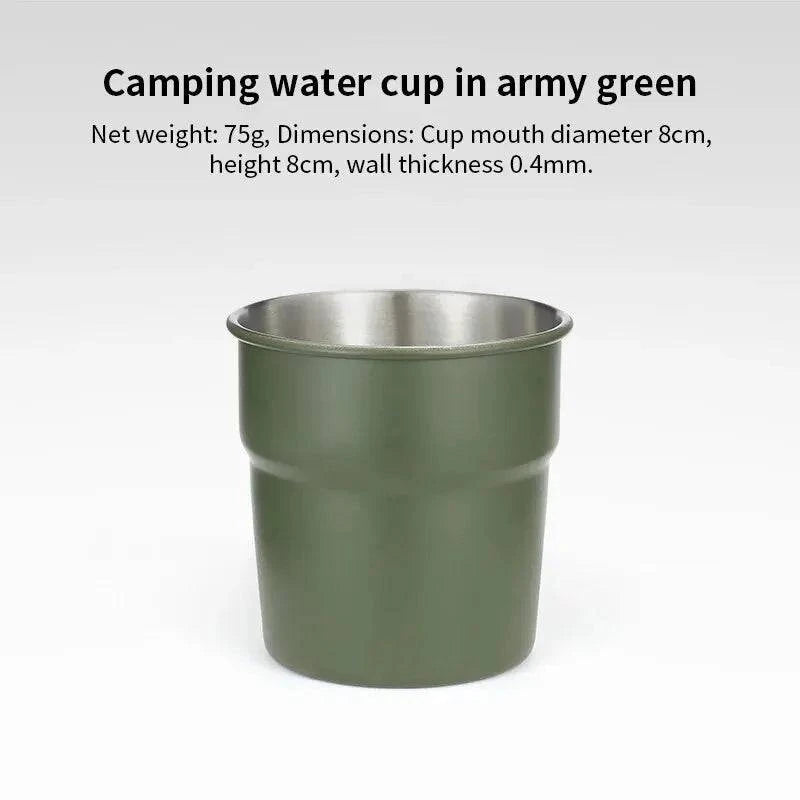 Beer Wine Cups Stackable Camping Cup Drinking Cup Stainless Steel Camping Mug with Storage Bag for Indoor Outdoor Travel-WAYBIKER