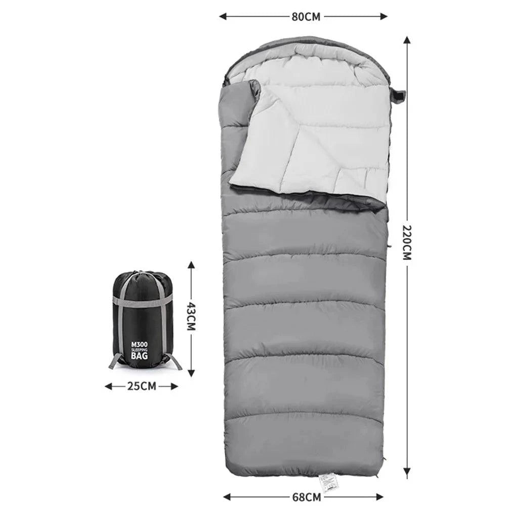 Double Persons Sleeping Bags For Adults Cold Weather 12°C- -18°C Cold-Resistant With Hooded Anti-splashing For Camping-WAYBIKER