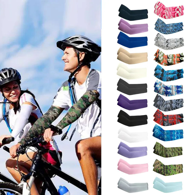 Unisex Cooling Arm Sleeves Cover Cycling Running UV Sun Protection Outdoor Men Women Cool Arm Sleeves For Hide Tattoos-WAYBIKER