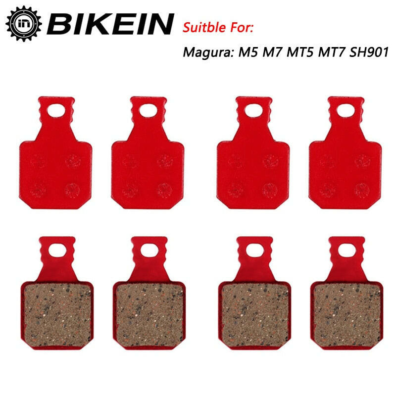 BIKEIN 4 Pairs Mountain Bicycle Hydraulic Brake Pad For Magura M5 M7 MT5 MT7 SH901 Resin Ceramic Disc Brake Pads MTB Bike Parts-WAYBIKER