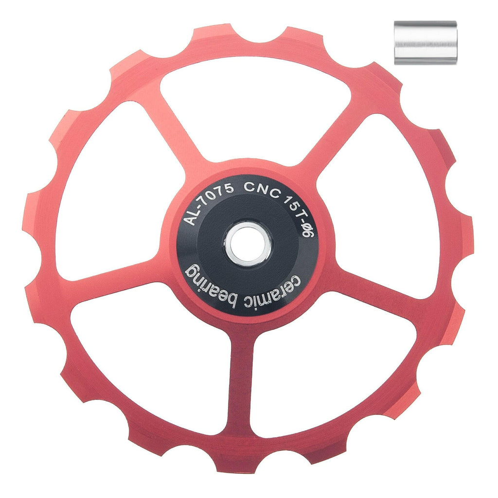 SENSAH MTB Bicycle Rear Derailleur Jockey Wheel Ceramic Bearing Pulley AL7075 CNC Road Bike Guide Roller Idler 11/12/13/14/15T-WAYBIKER