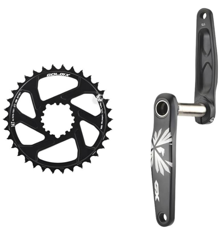 GX Bicycle Crankset GXP MTB Bike Crank Chainring Bike 170mm 175mm Black 0 Degree 30T 32T 34T 36T 38T Aluminum Alloy with Bottom