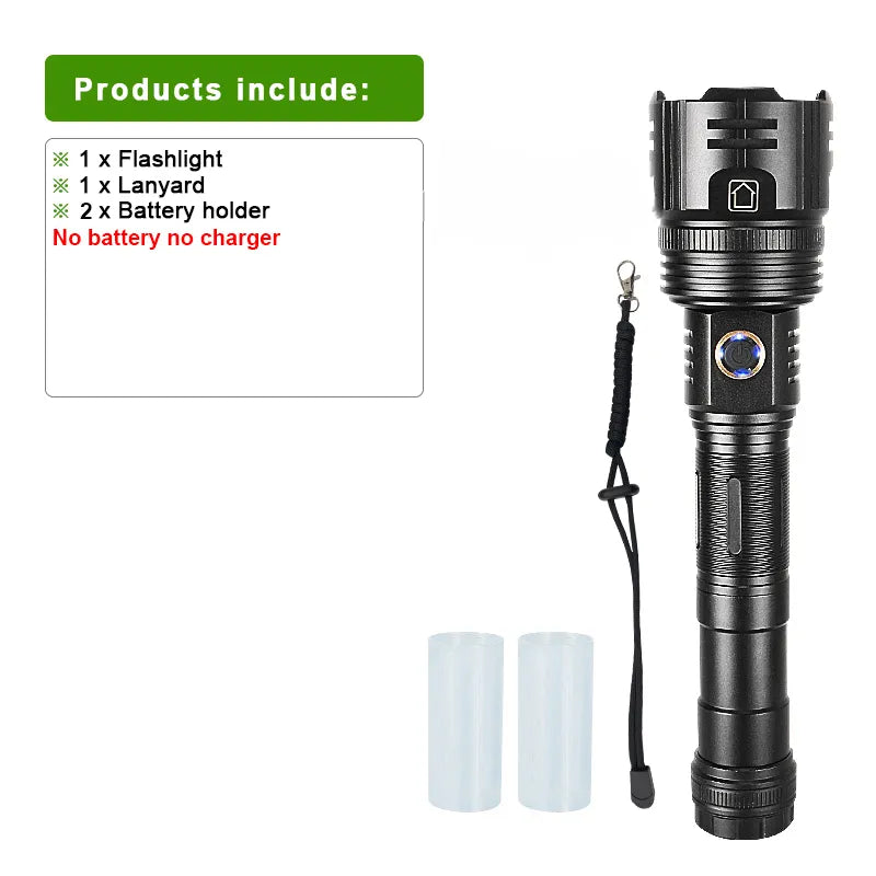 Light 1500m High Power Led Flashlights  Rechargeable Flashlight With Usb Charging Ultra Powerful Torch Work Tactical Light-WAYBIKER
