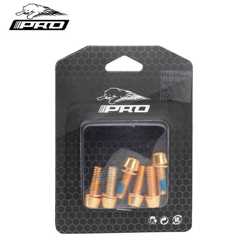 IIIPRO 6 Pcs Colour Bicycle Disc Brake Caliper Bolts M6x18mm MTB Bike Stainless Steel Fixing Screws-WAYBIKER