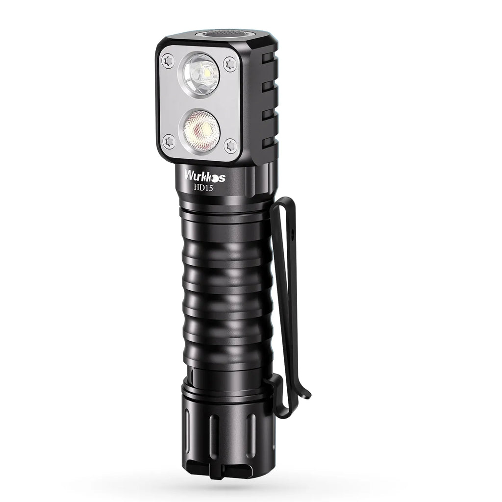 Wurkkos HD15 Headlamp Angle Flashlight Dual LEDs LH351D SST20 Rechargeable 18650 Battery Included with Reverse Charging-WAYBIKER