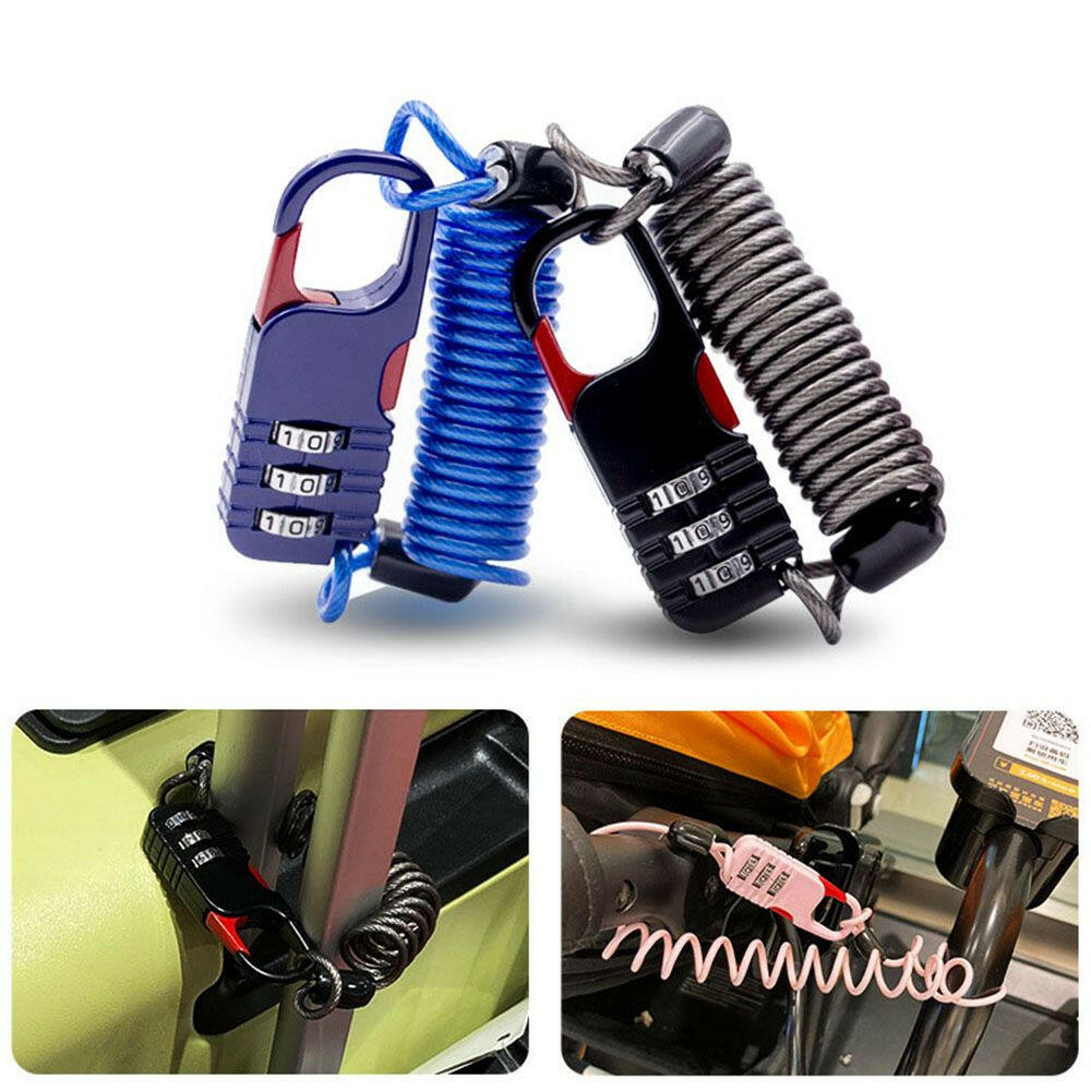 Bicycle Lock Anti-theft Mini Helmet Lock Motorcycle Cycling Scooter Combination Password Safety Cable Lock Bicycle Accessories-WAYBIKER