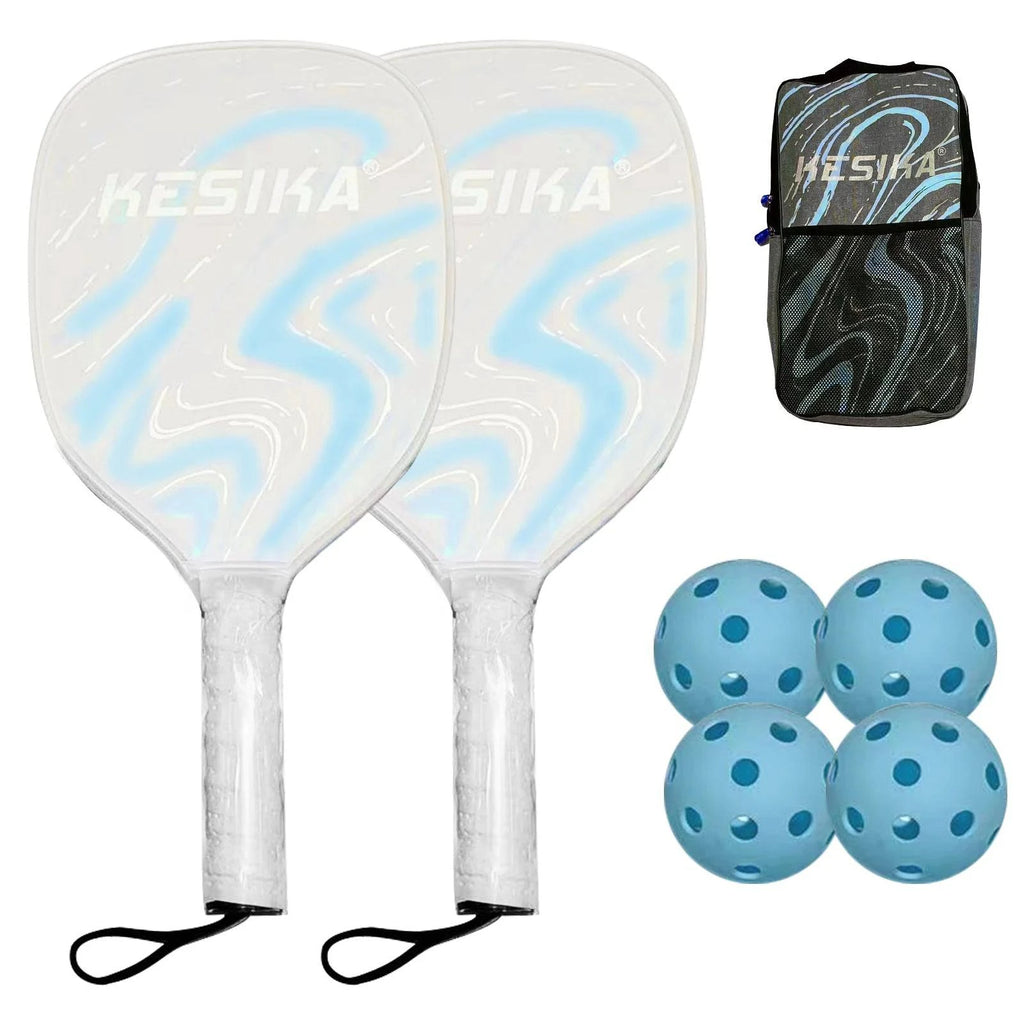 Pickleball Rackets Set Pickleball Paddle Set of 2 Rackets & 4 Pickleballs Balls Pickle-Ball Racquet with Balls Sports Accessory-WAYBIKER