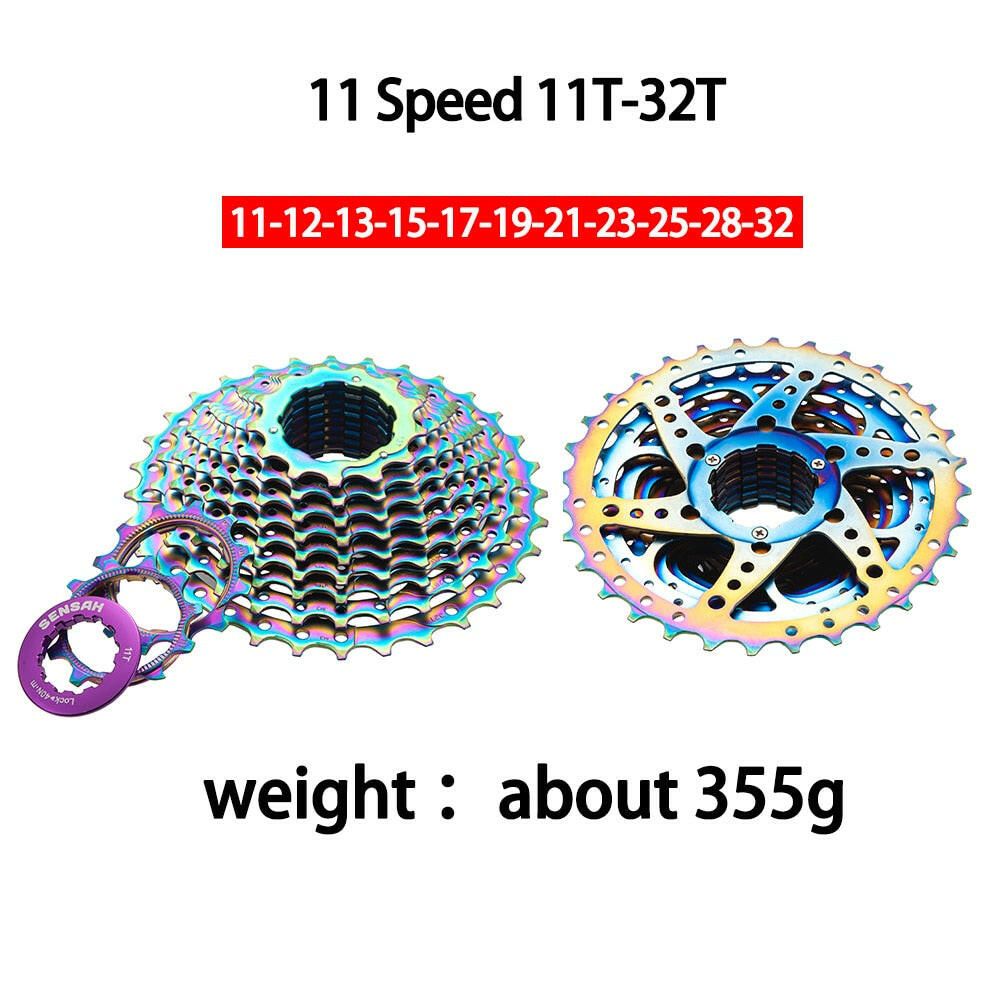 SENSAH Road Bike colour Cassette  11 12 Speed 11-28T/32T/34T Bicycle Flywheel K7 Sprocket for  HG Hub-WAYBIKER