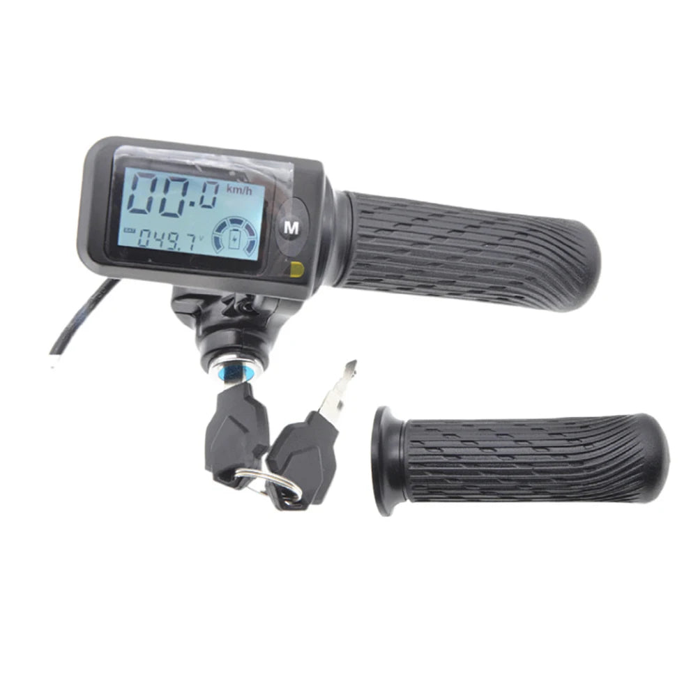 1pair E-BikeThrottle Grip Electric Scooter Throttle Grips LCD Display 36-60V E-Bike Accessories Bicycle Handlebar With Display