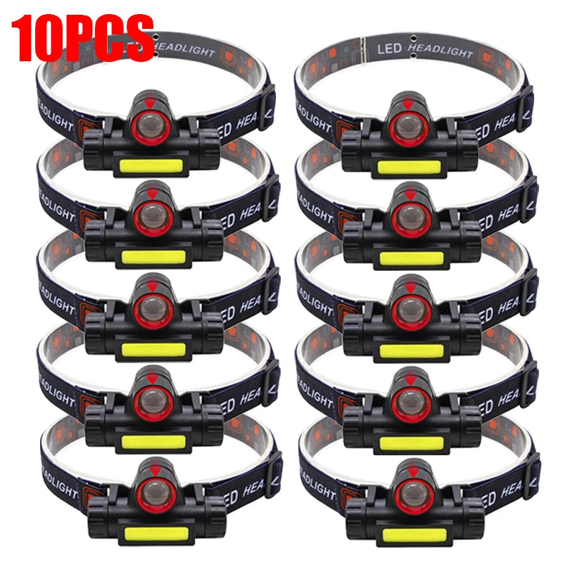 Portable LED Head Lamp With Magnet Built-in18650 Battery USB Rechargeable Headlamp Outdoor Waterproof Camping Fishing Headlight-WAYBIKER