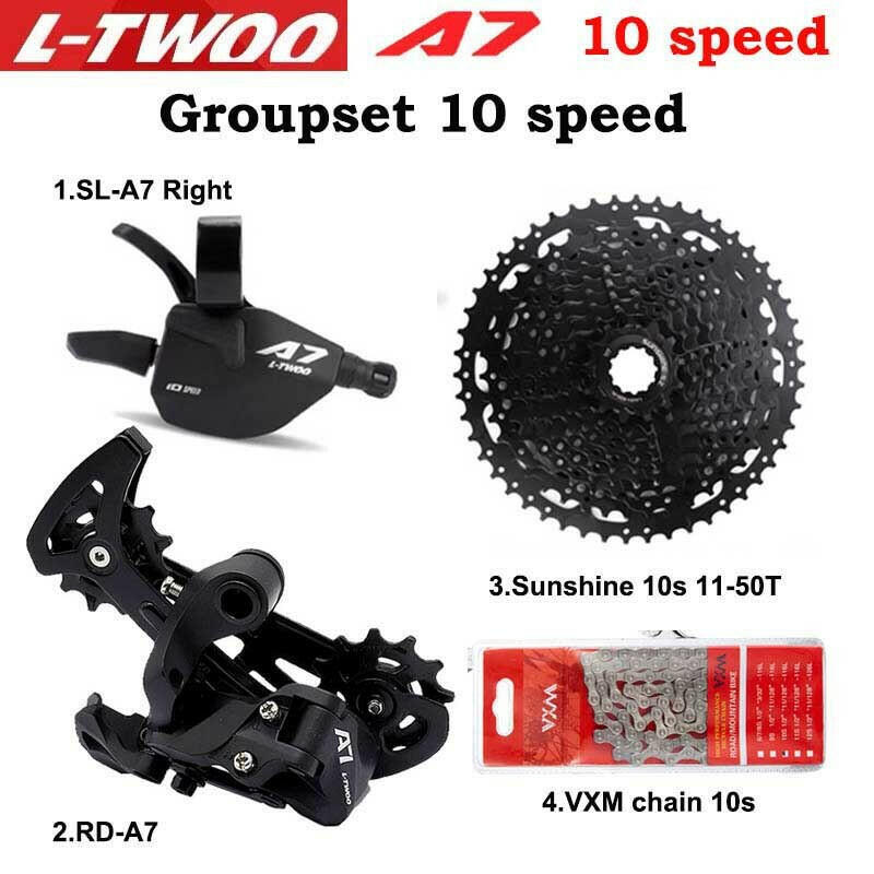 LTWOO A7 1X10S Groupset 10 speed shift lever derailleur SUNSHINE cassette 42T 46T 50T VXM Chains-WAYBIKER