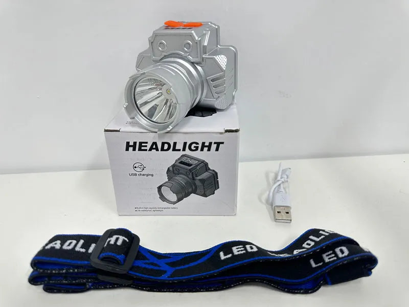 Strong Super Bright Headlamp LED Head Mounted Fishing Torch Outdoor Long Rang Camping Cycling Hunting Searchlight Headlight-WAYBIKER