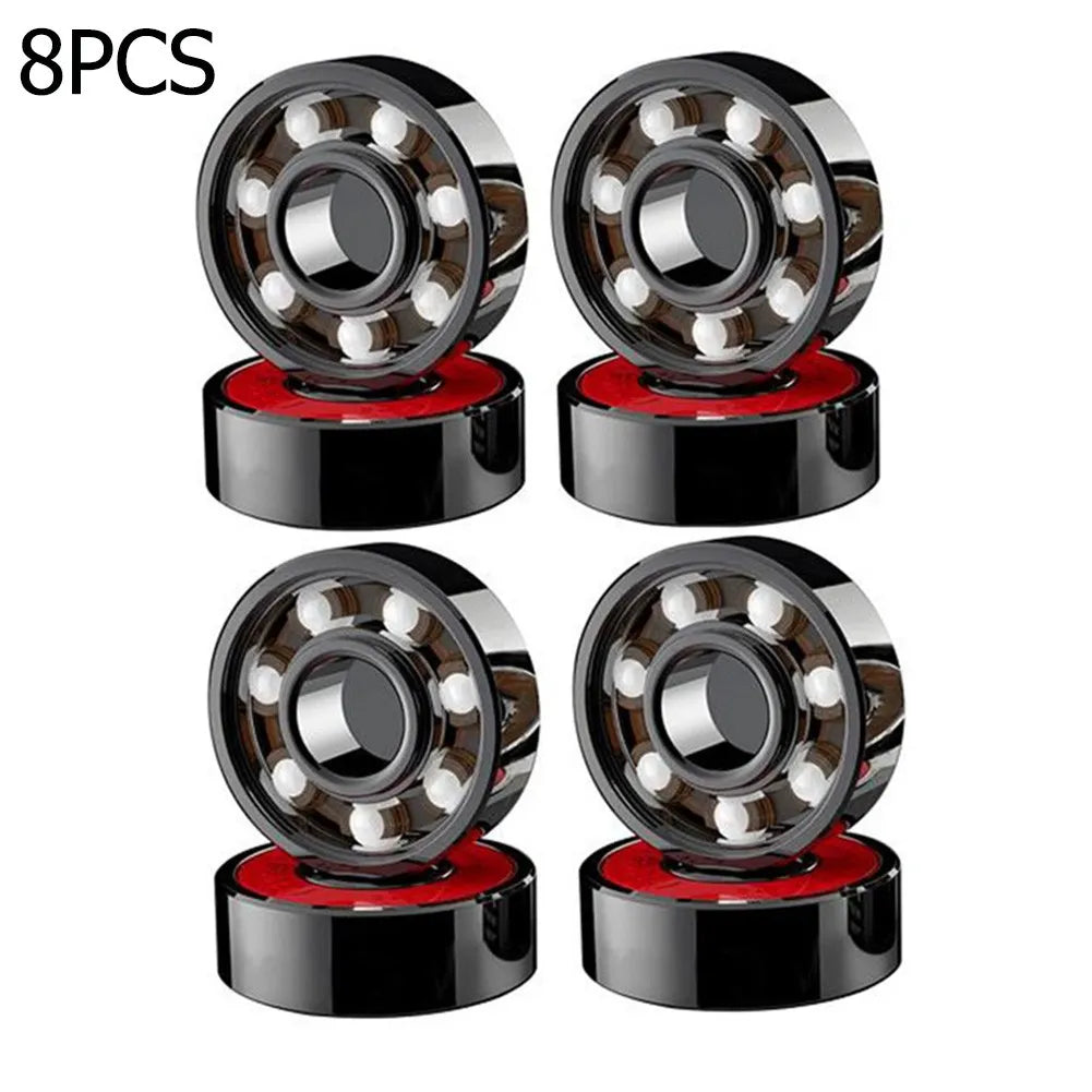 Hybrid Ceramic Ball And Roller Skate Bearings 608 High Speed Skateboard Bearings Hybrid Ceramic Bearings Double Side Dust Cover-WAYBIKER