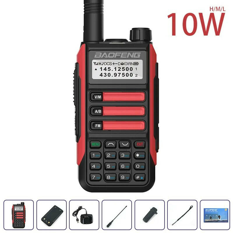 Baofeng UV-16 Plus Walkie Talkies Long Range 10KM Waterproof Two Way Radio10W VHF UHF Band UV 16 Pro USB Type C Upgrade of UV-5R-WAYBIKER