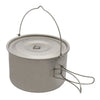 1.8L/3L Titanium Pot Ultralight Hanging Pot with Lid and Foldable Handle Storage Bag Outdoor Camping Hiking Backpacking Picnic-WAYBIKER