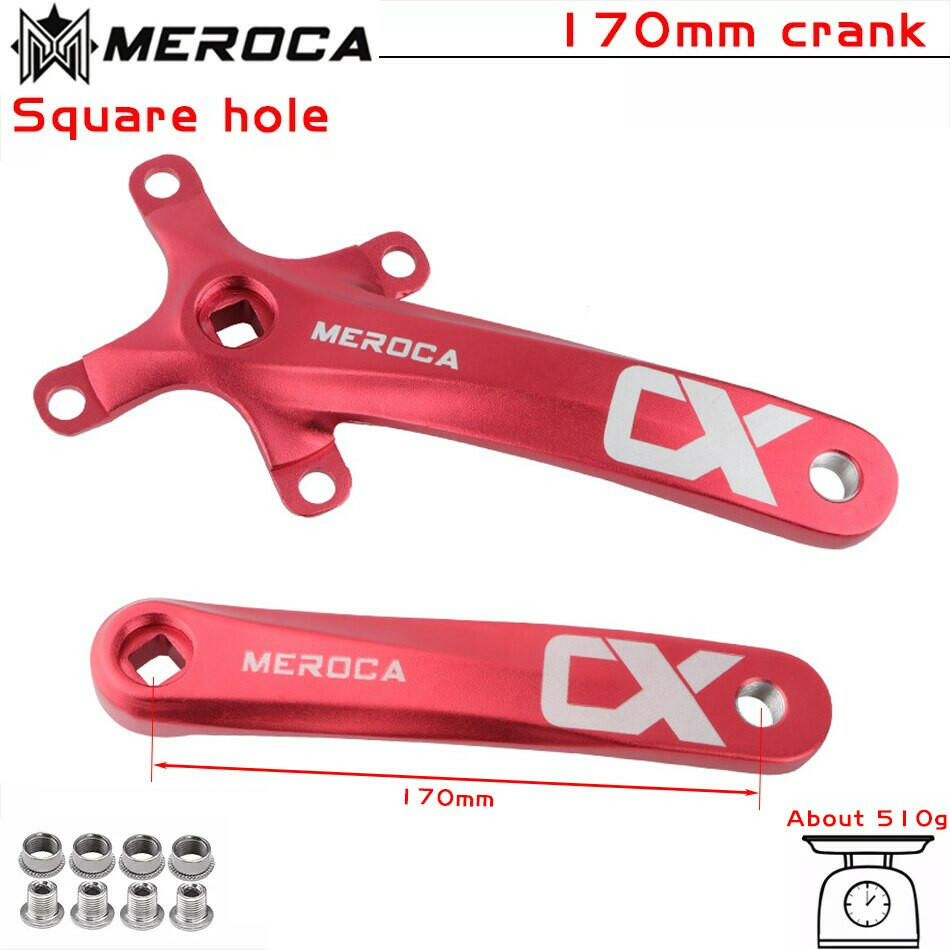 MEROCA CX Square Hole Bicycle Crankset 104BCD Aluminum Alloy IXF Square Hole Mountain Bike Crankset 170mm 32T/34T/36T/38T/40T/42-WAYBIKER